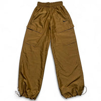 Nike Brown and Black Crop Vest and Shell Nylon Bottoms Tracksuit Set (S)