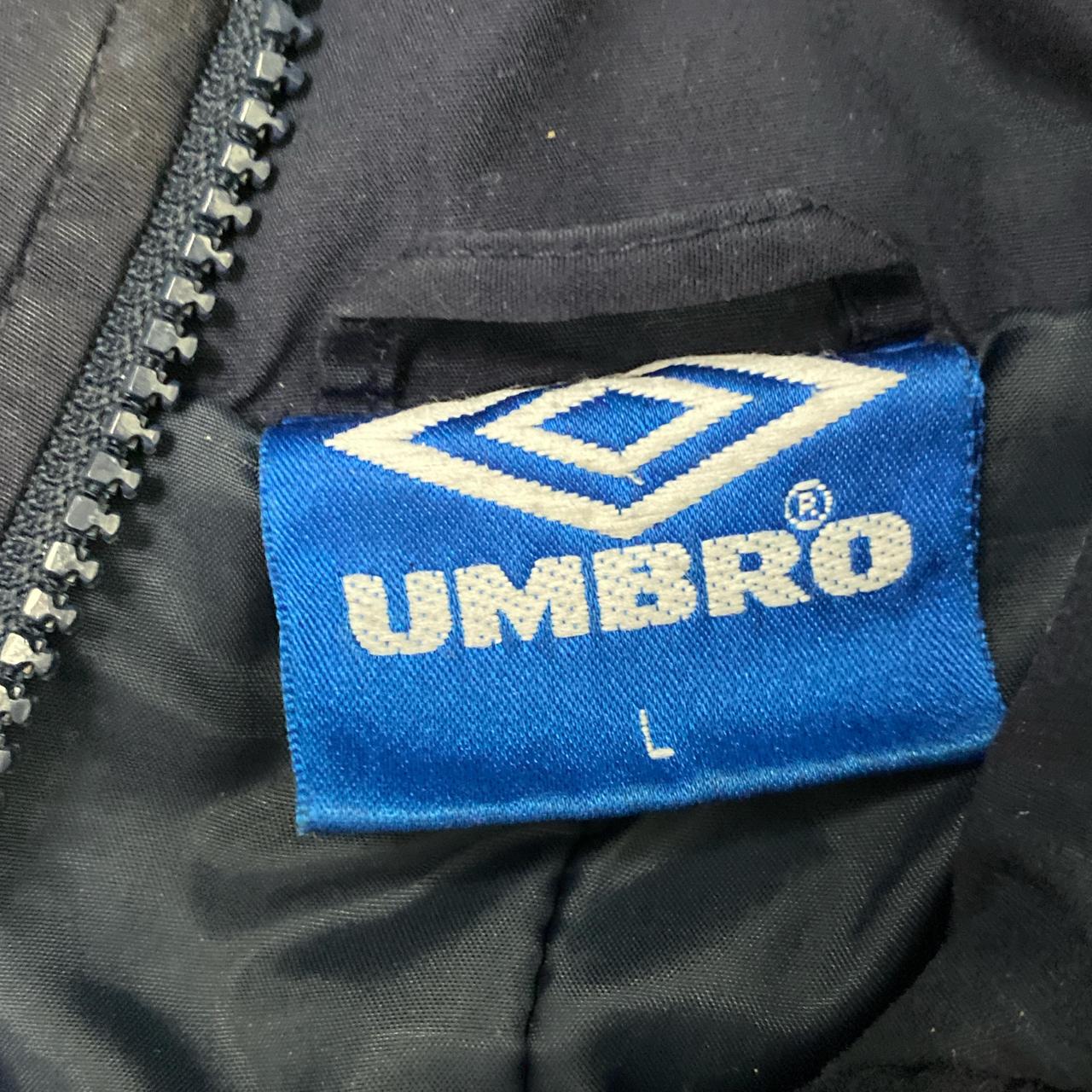 Umbro Vintage 90’s Football Trench Long Coat Navy and White (L)