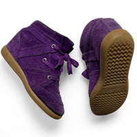 Isabel Marant Bobby Perferated Purple Suede Wedge Heel Trainers (UK 6)