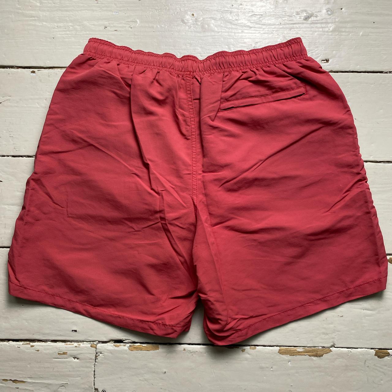 Stussy Pinky Red and White Shell Shorts