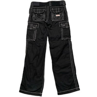 True Religion Womens Black and White Contrast Big Stitch Cargo Trousers (28W)