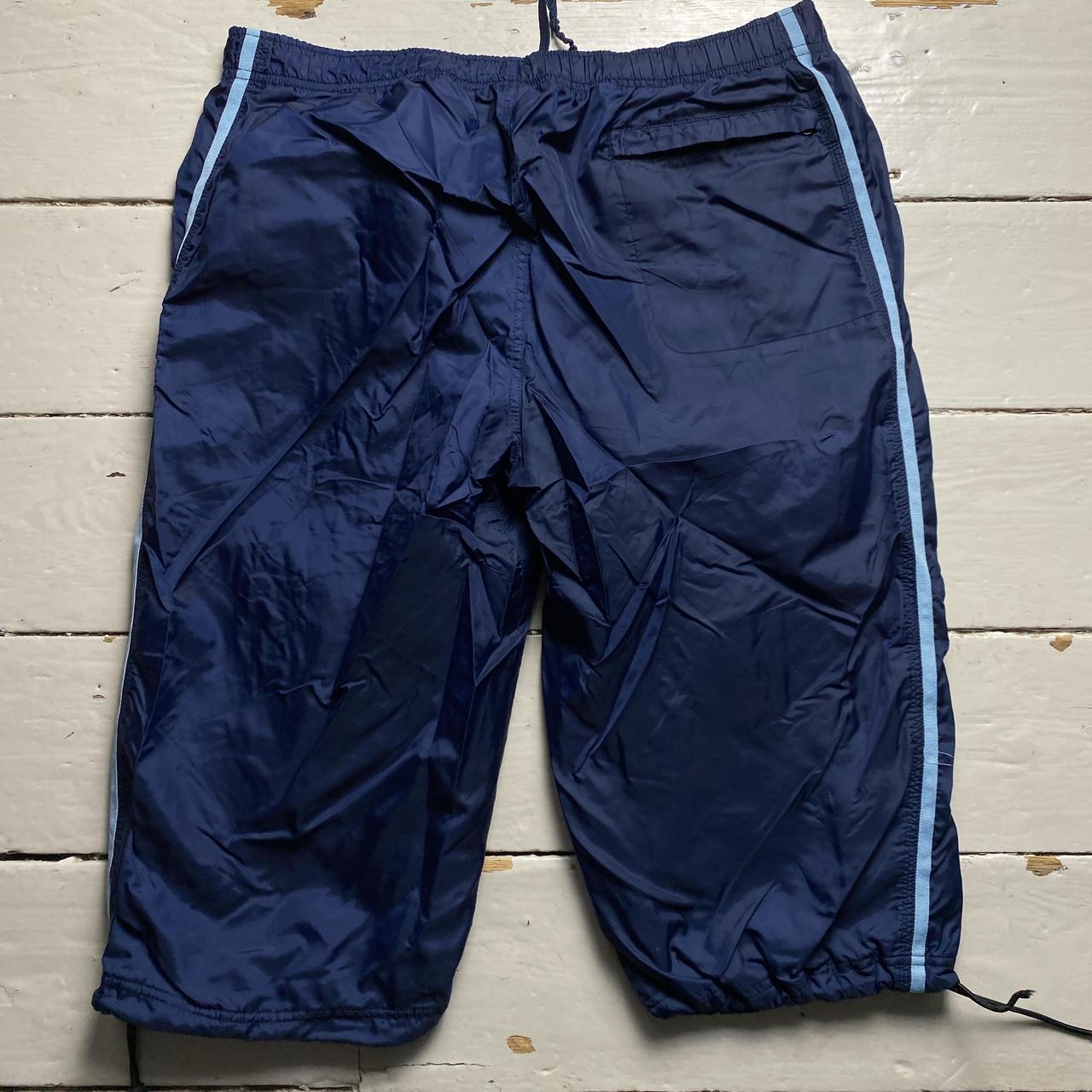 Nike Vintage y2k Navy and Light Blue Shell Trackpant Shorts