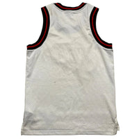 Nike White Red and Black Big Swoosh Basketball Vest (M)