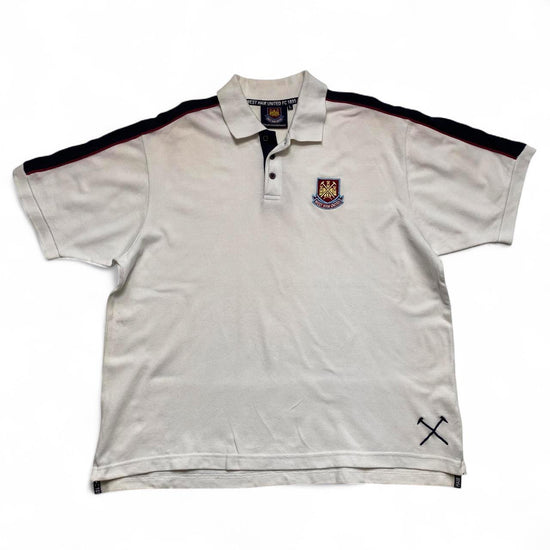 West Ham United Vintage White and Navy Polo Shirt (L)