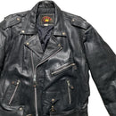 London Leather Vintage Black Biker Motorcycle Jacket (L)