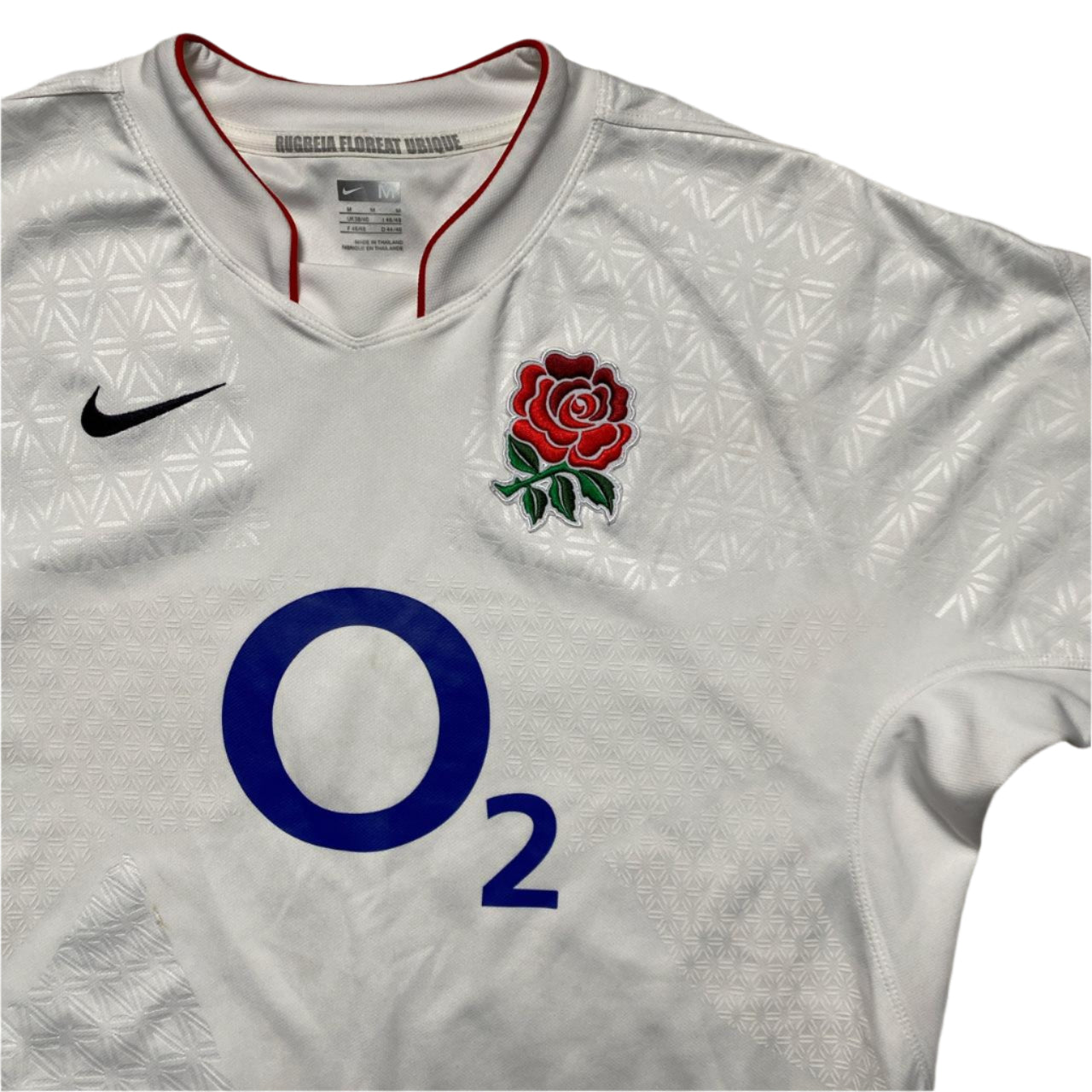 Nike England Rugby O2 2007/08 Vintage Jersey White and Red (M)