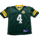 Greenbay Packers Reebok Brett Favre Lambeaufield 2007 NFL Green and Yellow Football Jersey (L)