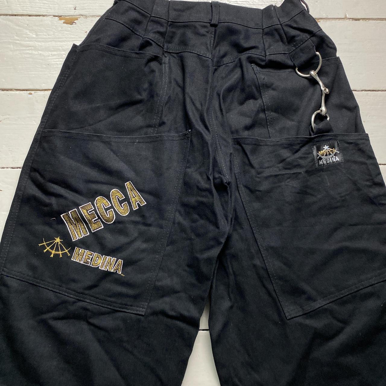 Mecca Medina Vintage 90’s Baggy Black and Gold Jort Jean Shorts