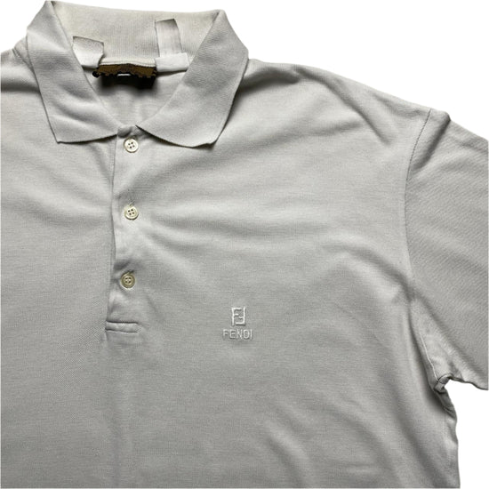 Fendi White Short Sleeve Polo Shirt (M)