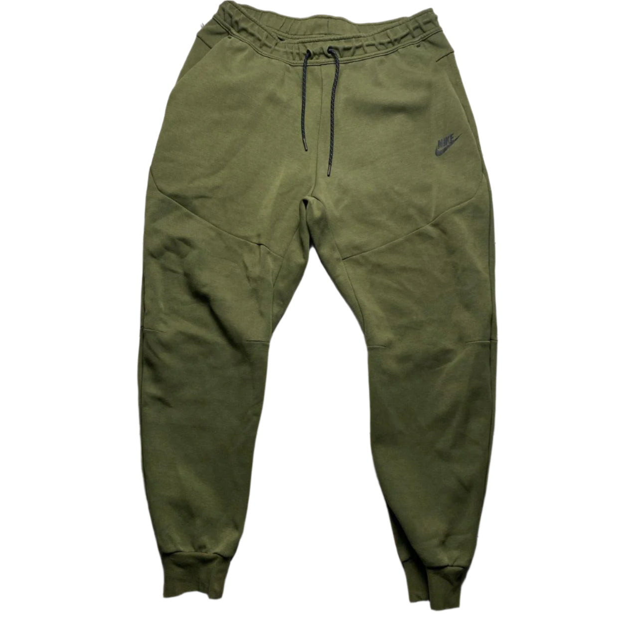 Nike Tech Fleece Olive Green and Black Joggers (L)