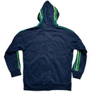 Adidas Performance Essentials Navy and Tri Green Hoodie (L)