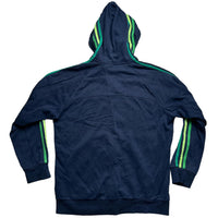 Adidas Performance Essentials Navy and Tri Green Hoodie (L)