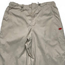 Nike Beige Y2K Vintage Shell Trackpant Hexi Logo Red White Swoosh Bottoms (XL)