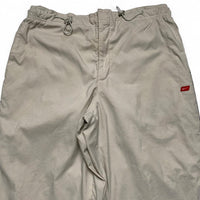 Nike Beige Y2K Vintage Shell Trackpant Hexi Logo Red White Swoosh Bottoms (XL)