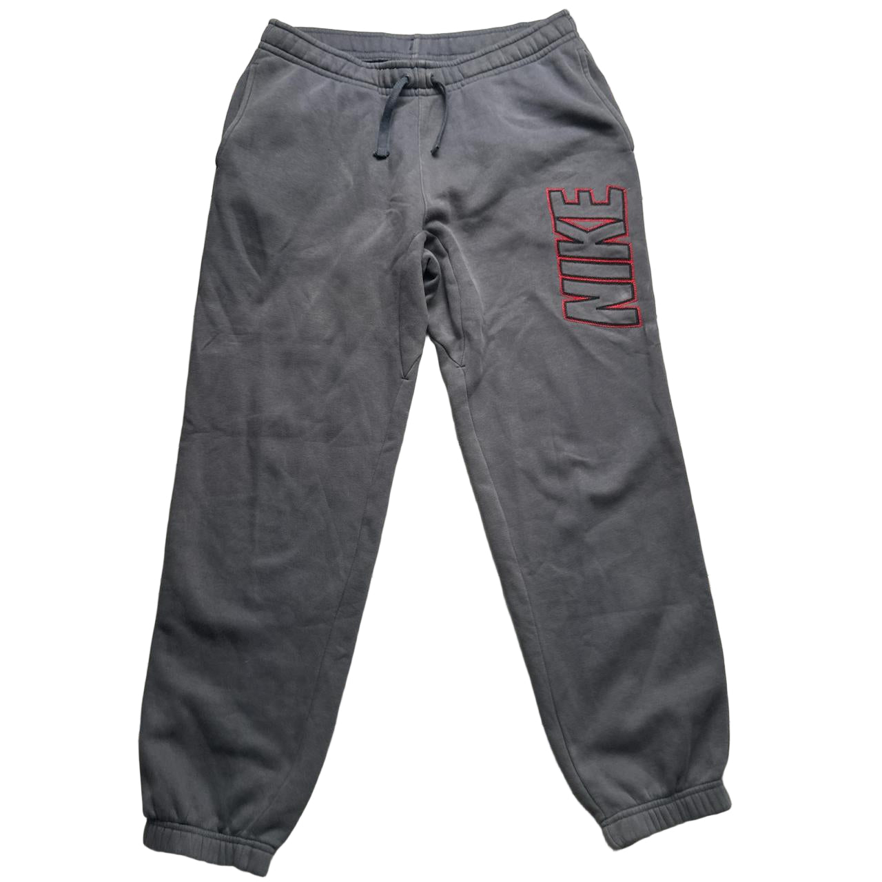 Nike Club Contrast Stitch Grey and Red Joggers (M)