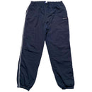 Reebok Navy and White Shell Trackpant Nylon Bottoms (L)