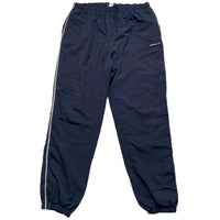 Reebok Navy and White Shell Trackpant Nylon Bottoms (L)