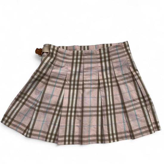 Burberry Brit Vintage y2k Pink Brown and Blue Pleated Skirt (8)