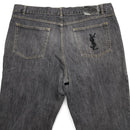 Yves Saint Laurent YSL Vintage y2k Grey Baggy Distressed Jeans (40W)