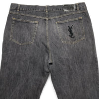 Yves Saint Laurent YSL Vintage y2k Grey Baggy Distressed Jeans (40W)