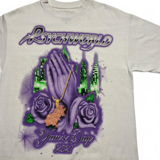 Psychoworld ASAP Yams Day 2021 Purple and White T Shirt