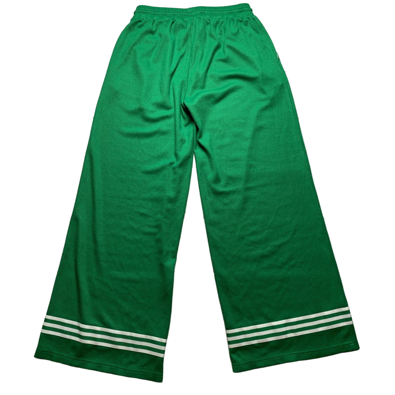 Adidas Green and White Baggy Flare Joggers (UK 18)