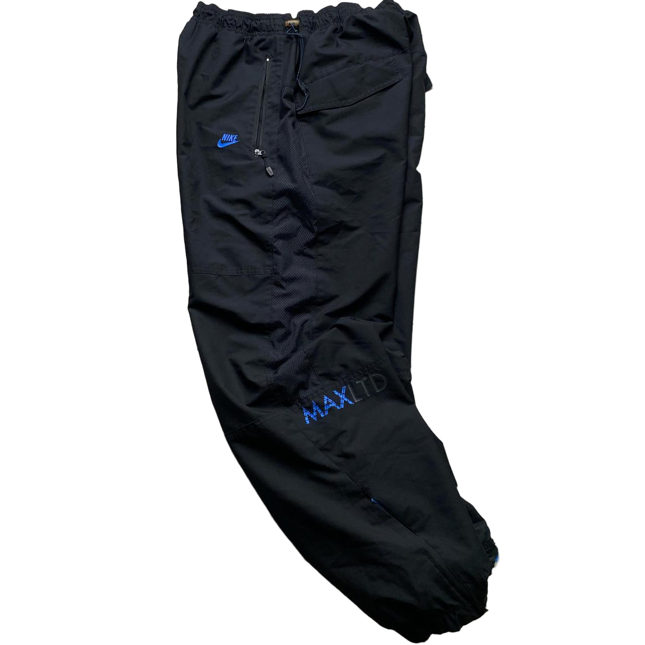 Nike Air Max LTD Black and Blue Baggy Trackpant Shell Pants (L)