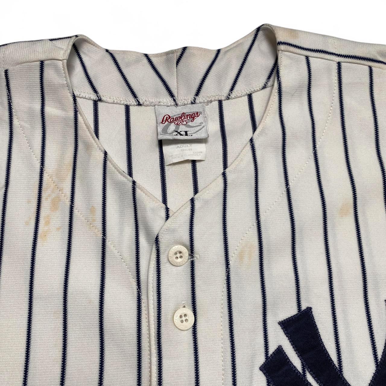 New York Yankees Vintage 90’s y2k White and Navy Pinstripe Baseball Jersey (XL)