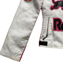 Redbull Vintage Biker Style Womens Bomber Jacket with Leather Patches (S)