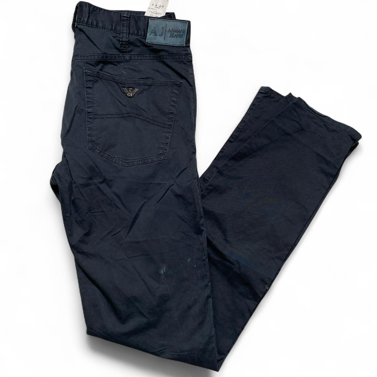Armani Navy Jean Trousers Straight Fit (34W)