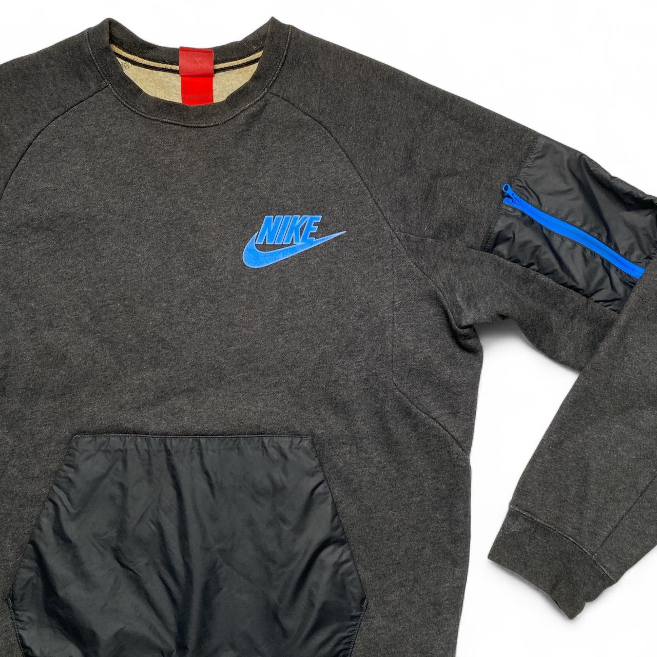Nike Air Grey Blue and Black Crewneck Jumper (M)