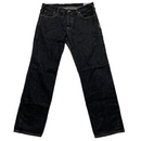 Evisu Kuro Indigo Dark Black Denim and Yellow Embroidered Swoosh Jeans (W 38)
