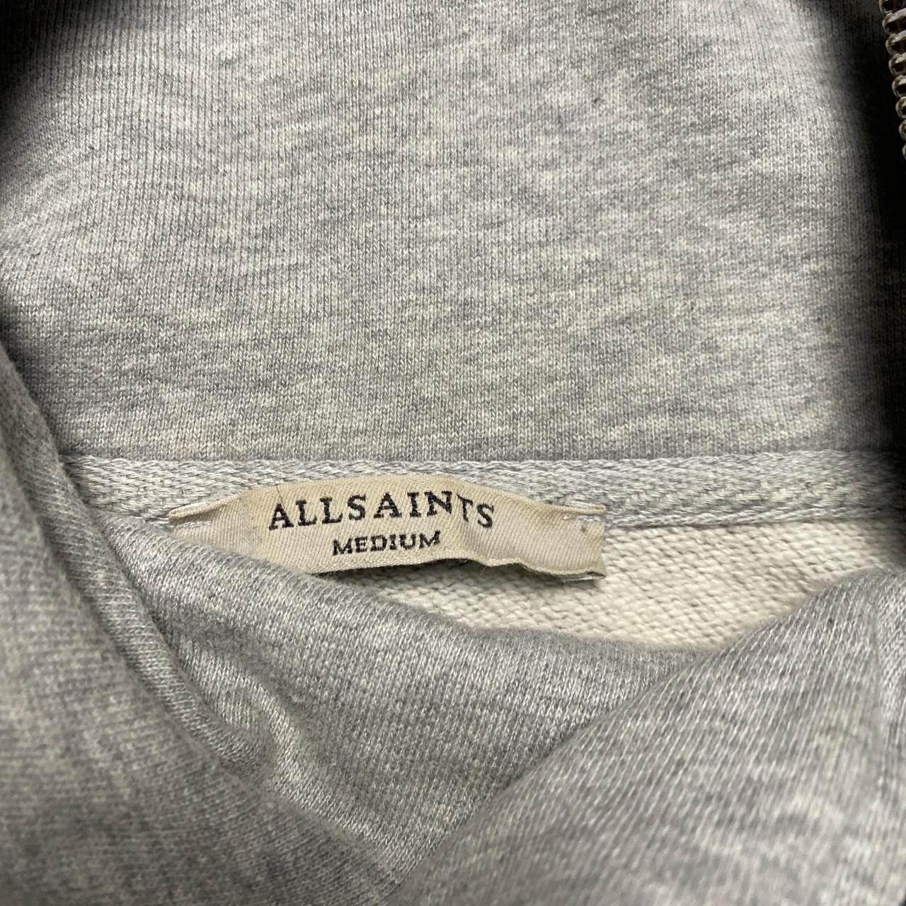 All Saints Grey Turtle Neck Zip Jumper