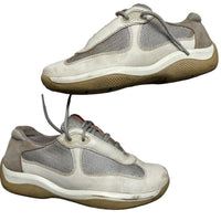 Prada Americas Cup White and Silver Vintage Trainers (UK 3)