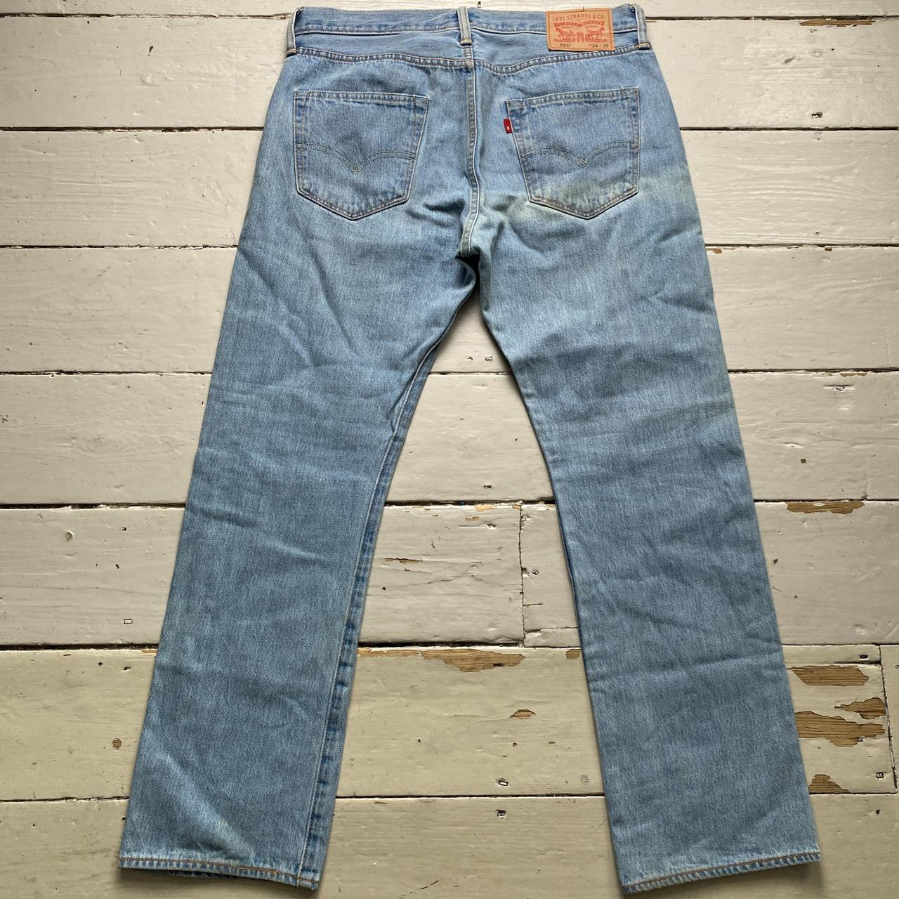 Levis 501 Light Blue Vintage Stonewash Jeans