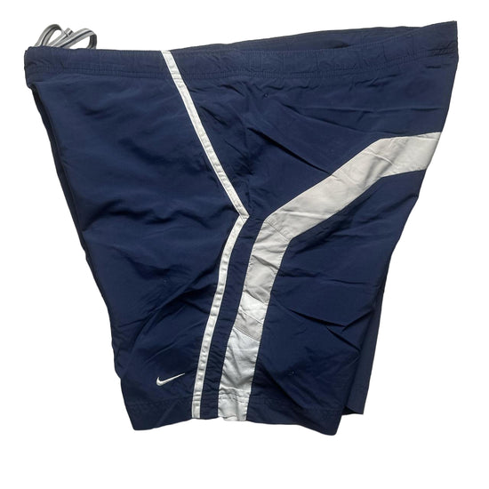 Nike Athletic Vintage Navy and White Shell Shorts (XL)