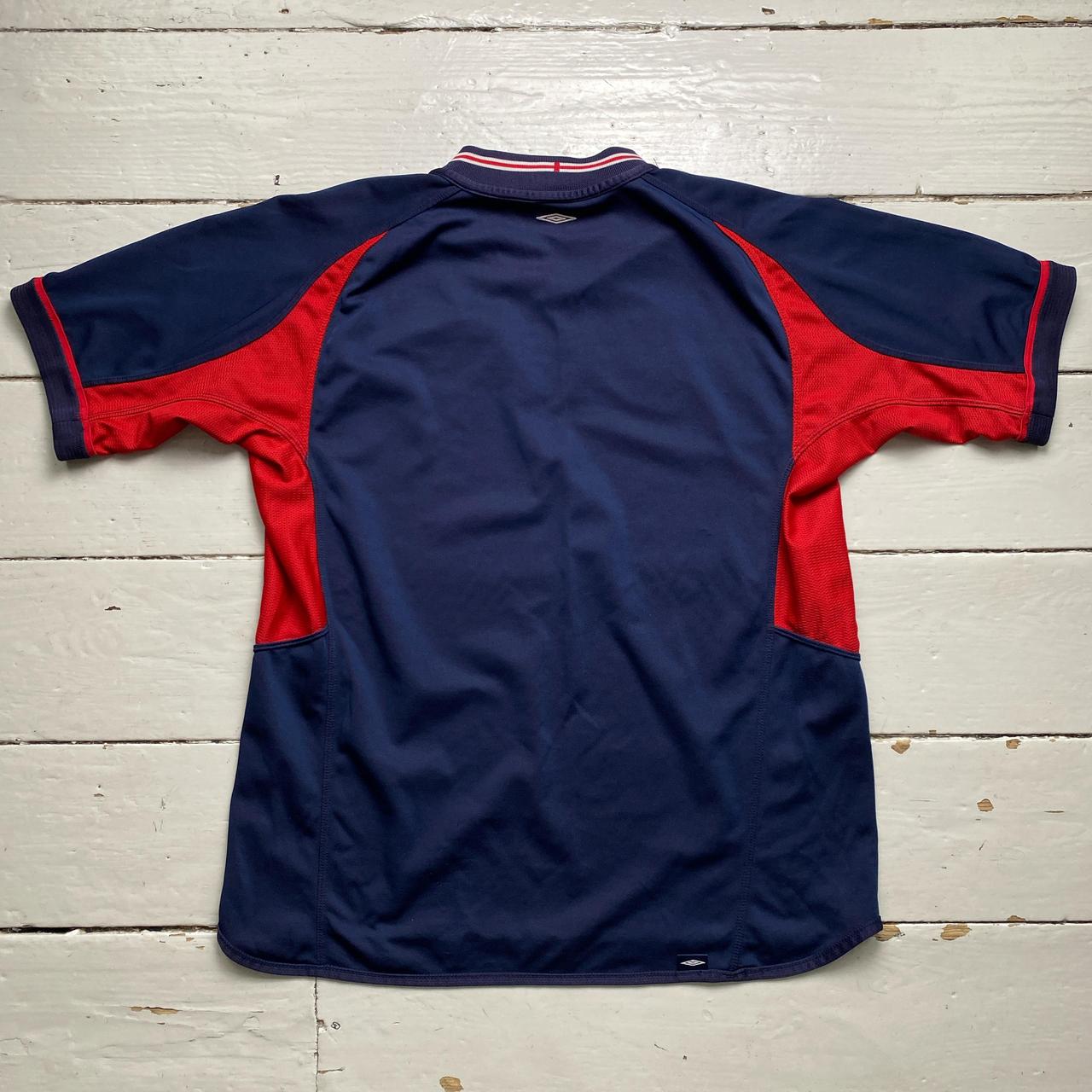 England Umbro Vintage 2004 Red and Navy Reversible Football Jersey