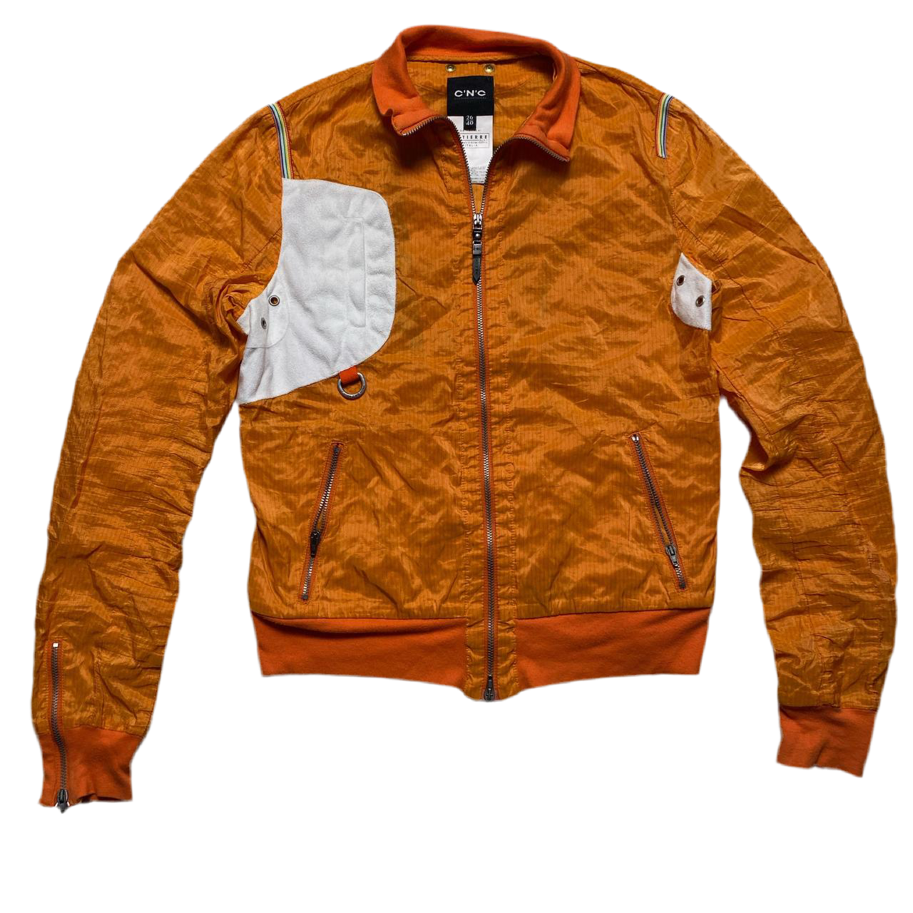 Costume National Orange Lightweight Womens Windbreaker Grande Ballroom Jacket (XS)