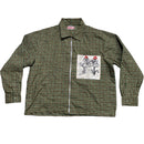 Sanje Fighting Flowers Embroidery Checked Plaid Shirt (M)