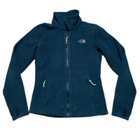 The North Face Blue and Grey Zip Fleece Jumper (XS)