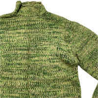 French Connection Vintage Green and Brown Knitted Jumper (XL)