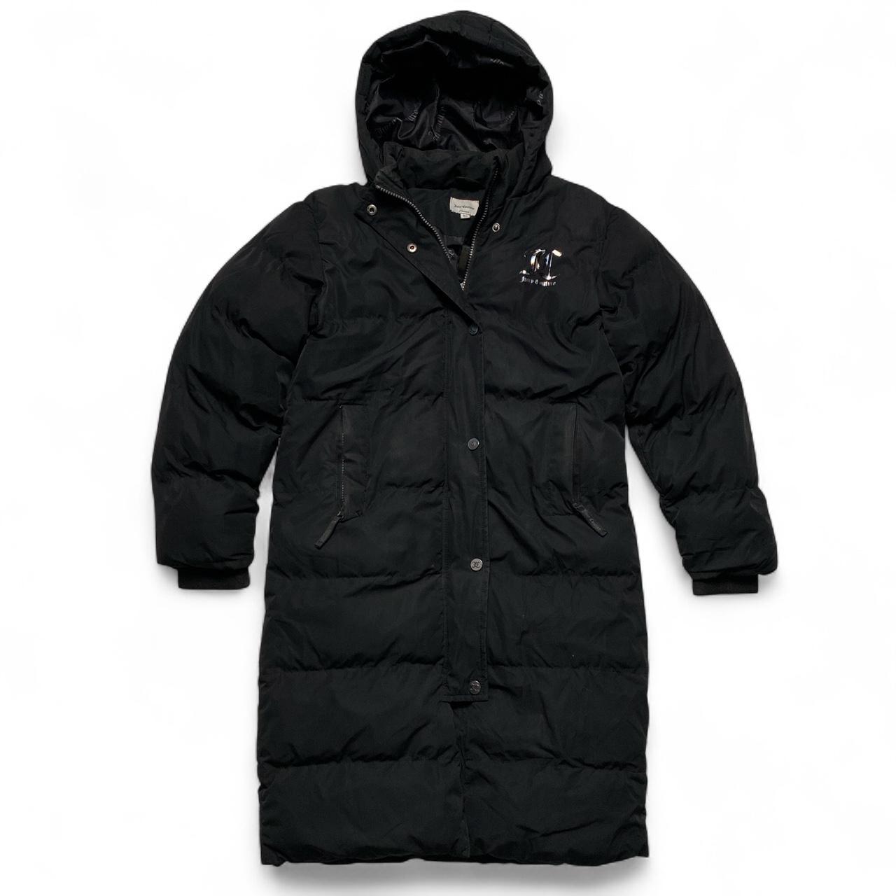 Juicy Couture Womens Black Long Puffer Coat