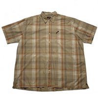 Ecko Unltd Vintage y2k Striped Checked Shirt Beige and Orange (4XL)