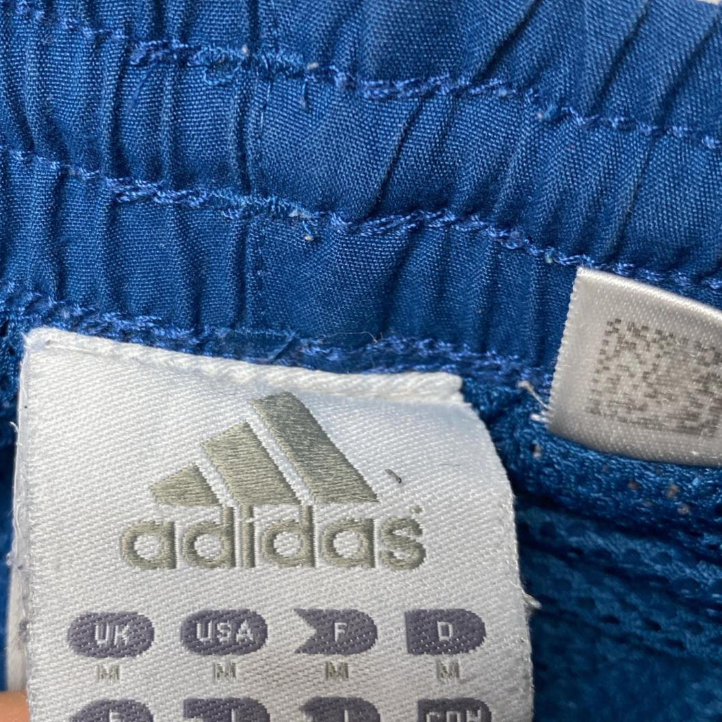 Adidas Blue and White Baggy Shell Trackpant Bottoms (M)