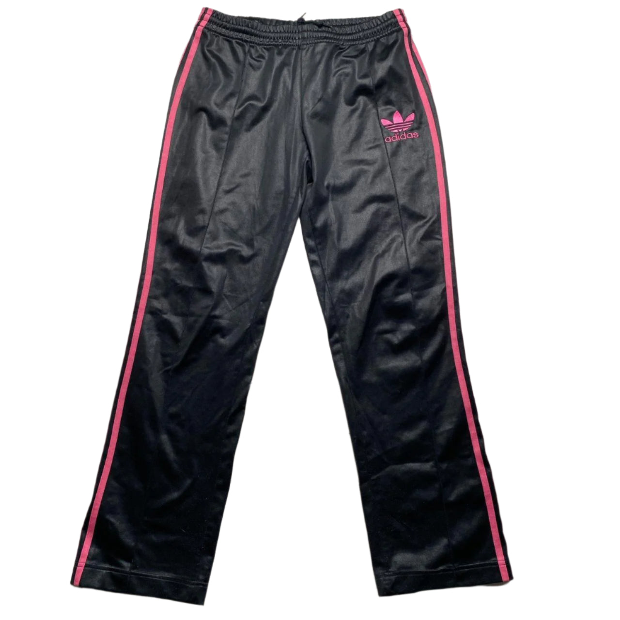 Adidas Chile Black and Pink Womens Trackpant Bottoms (L)