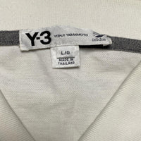 Y-3 Adidas Yohji Yamamoto White and Grey Polo (L)