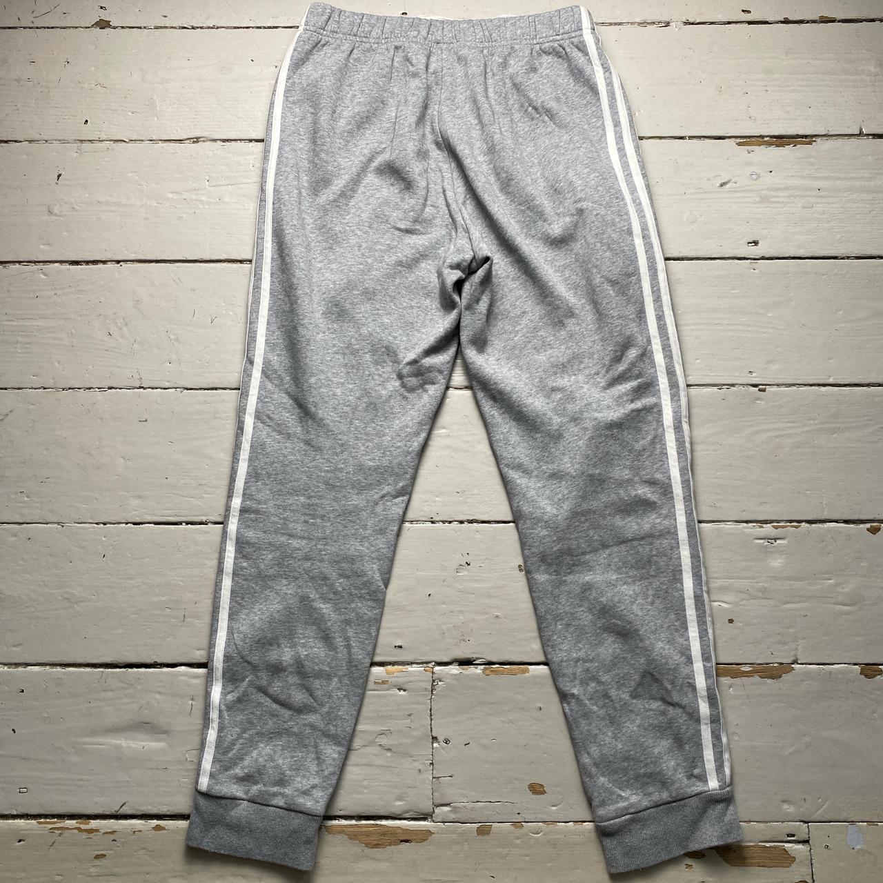 Adidas Grey and White Stripe Joggers