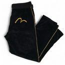 Evisu Black and Gold Velour Tracksuit Bottoms