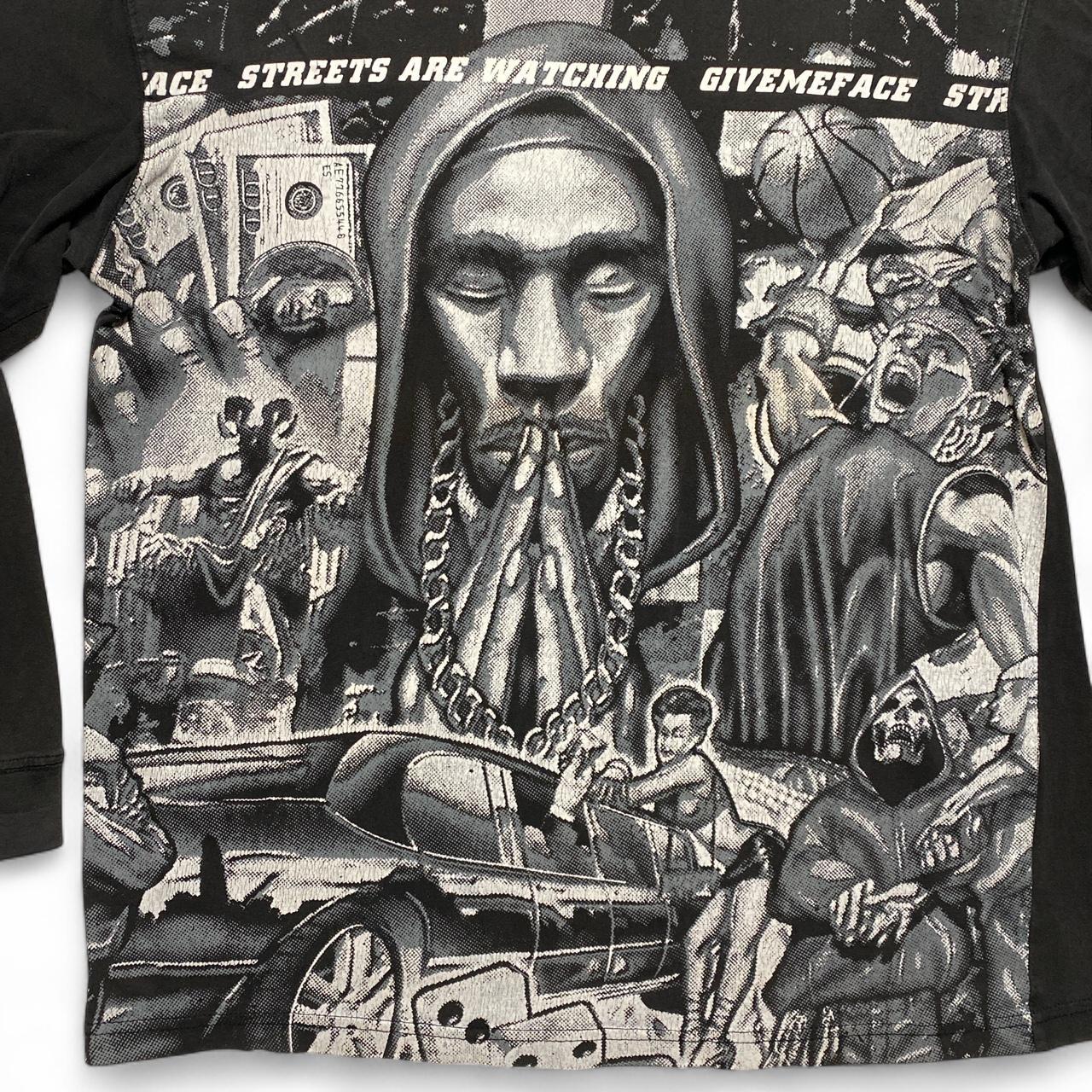 G Unit Vintage 90’s Y2K Graffiti Graphic Black and Grey Long Sleeve T Shirt