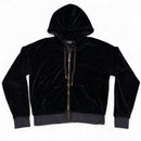 Juicy Couture Black Womens Velour Jewel Zip Hoodie (M)